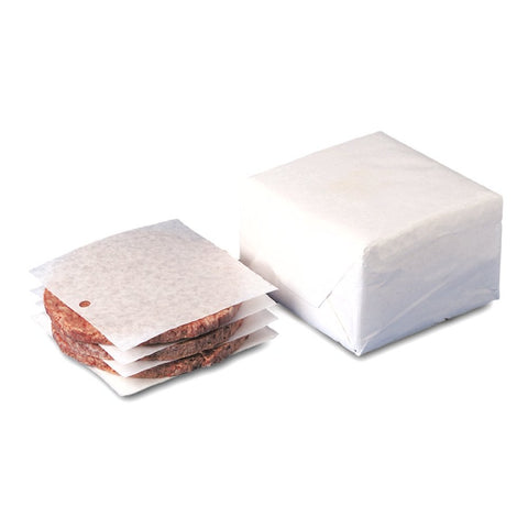 Dixie Dry Wax Laminated Patty Paper 1 Hole Drilled, 5 inch x5 inch White -- 13986 per case.
