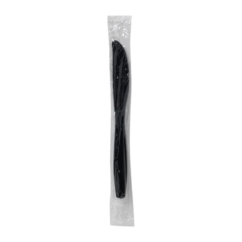 Dixie Black Heavyweight Polypropylene Wrapped Knives -- 1000 per case.