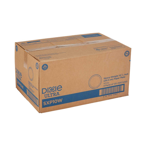 Dixie Ultra 10.125 inch Heavy Weight Paper Plate White -- 500 per case.