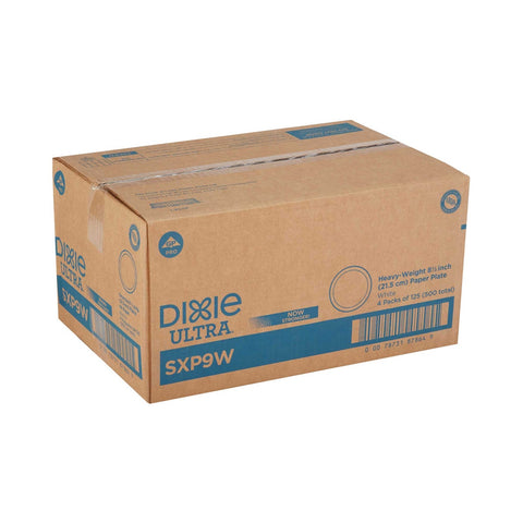 Dixie Ultra 8.5 inch Heavy Weight Paper Plate White -- 500 per case.