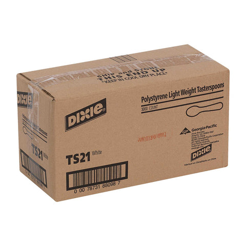 Dixie Light Weight White Polystyrene Taster Spoon -- 3000 per case.