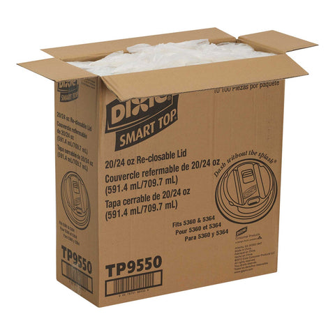 Dixie Smart Top White Reclosable Dome Lid Only -- 1000 per case.