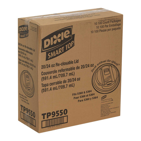 Dixie Smart Top White Reclosable Dome Lid Only -- 1000 per case.