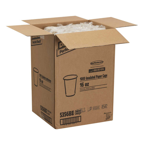 PerfecTouch 16 Ounce Insulated Paper Hot Cup Beans -- 1000 per case.