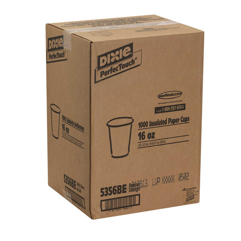 PerfecTouch 16 Ounce Insulated Paper Hot Cup Beans -- 1000 per case.