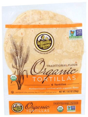 La Tortilla Factory Organic Traditional Flour Tortilla, 7.62 Ounce -- 10 per case