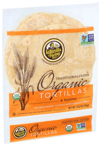 La Tortilla Factory Organic Traditional Flour Tortilla, 7.62 Ounce -- 10 per case