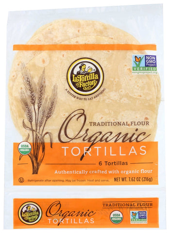 La Tortilla Factory Organic Traditional Flour Tortilla, 7.62 Ounce -- 10 per case