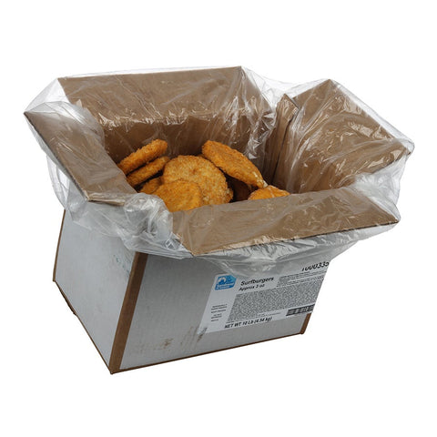 Fish Breaded Surfburger - Patty, 3 Ounce 52-54 Pieces, 10 Pound.