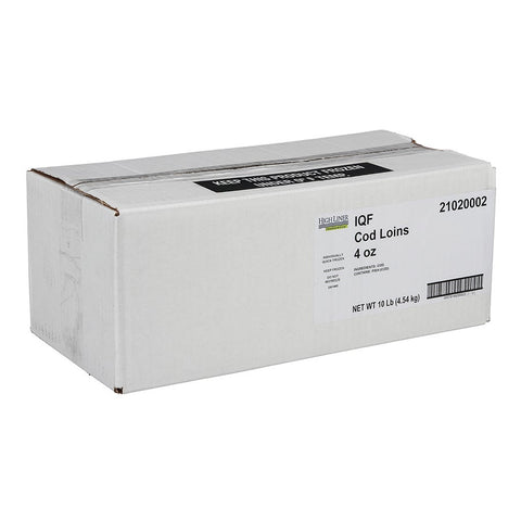 Skinless and Boneless Unbreaded Loin Cod, 4 Ounce of 36-46 Pieces, 10 Pound.