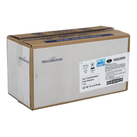 SeaCrisp Breaded Rectangle Cod, 3 Ounce of 52-54 Pieces, 10 Pound.