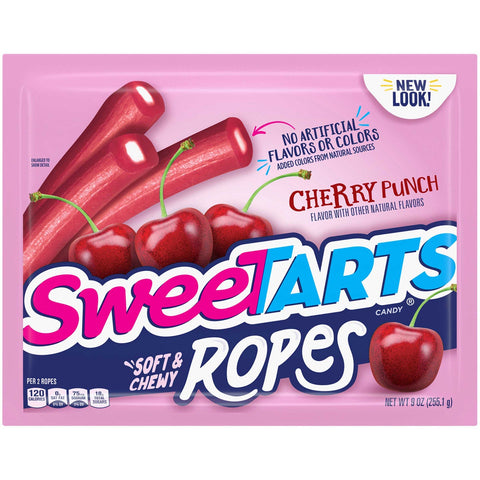 Sweetart Cherry Punch Rope Candy - Laydown Bag, 9 Ounce -- 12 per case.