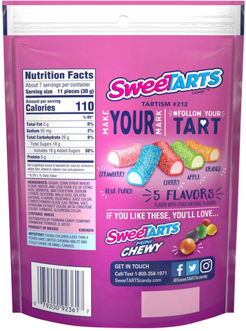 Nestle Sweetarts Rope Bite Candy, 8 Ounce -- 8 per case