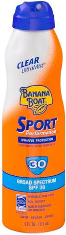 Banana Boat SPF 30 Sport Performance Sunscreen Spray - Expandable Display -- 24 per case.