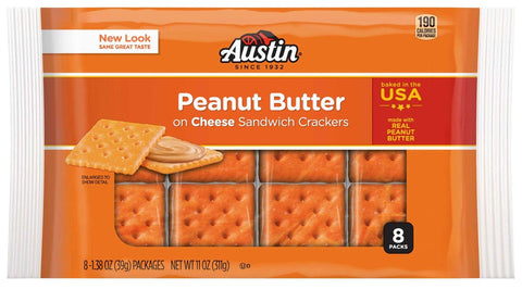 Austin Peanut Butter Cheese Sandwich Cracker, 1.38 Ounce -- 96 per case