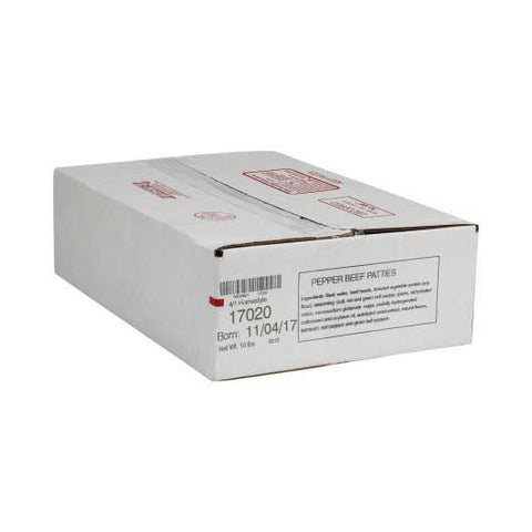 Holten Meat 4-1 Pepper Steak Beef Patty Hamburger, 40 Pieces of 4 Ounce, 10 Pound