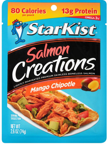StarKist Salmon Creations Mango Chipotle Salmon, 2.6 Ounce Pouch -- 12 per case.