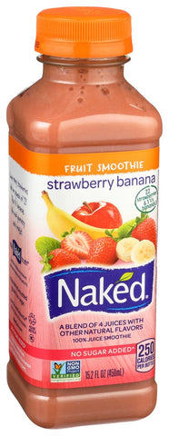 Naked Strawberry Banana Fruit Smoothie, 15.2 Fluid Ounce -- 8 per case