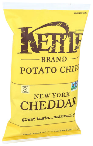 Kettle Foods New York Cheddar Potato Chips, 5 Ounce -- 15 per case.