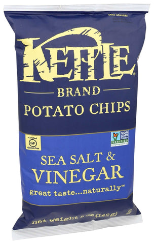 Kettle Foods Sea Salt and Vinegar Potato Chips, 5 Ounce -- 15 per case.