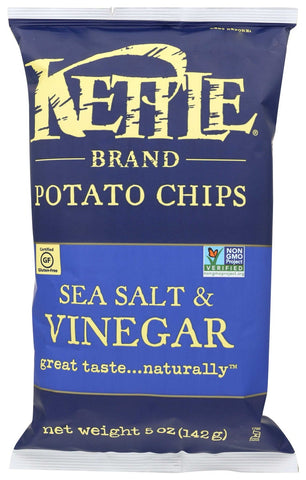 Kettle Foods Sea Salt and Vinegar Potato Chips, 5 Ounce -- 15 per case.