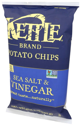 Kettle Foods Sea Salt and Vinegar Potato Chips, 5 Ounce -- 15 per case.