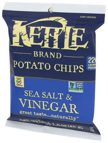 Kettle Foods Sea Salt and Vinegar Potato Chips, 1.5 Ounce -- 24 per case.