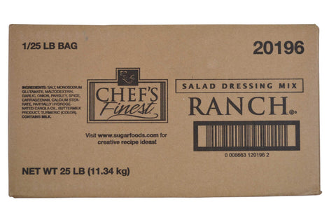 Sugar Foods Chefs Finest Ranch Dressing, 25 Pound.