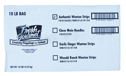 Fresh Gourmet Generic Wonton Strip - 10 lb. package, 1 per case