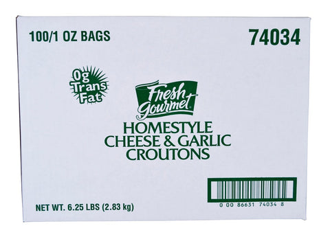 Fresh Gourmet Homestyle Cheese Garlic Croutons, 1 Ounce -- 100 per case.