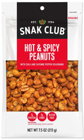 Century Snacks Snak Club Premium Pack Hot and Spicy Peanuts, 7.5 Ounce -- 6 per case