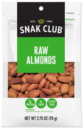 Century Snacks Snak Club Premium Pack Raw Almonds, 2.75 Ounce -- 6 per case