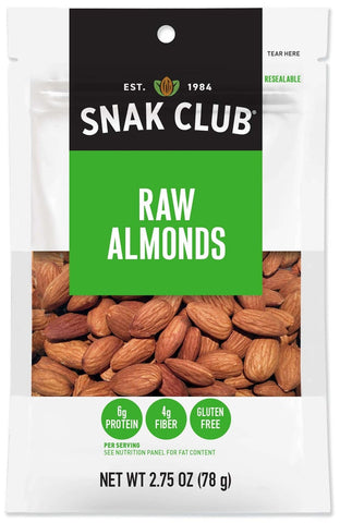 Century Snacks Snak Club Premium Pack Raw Almonds, 2.75 Ounce -- 6 per case