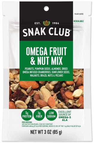 Century Snacks Omega Fruit and Nut Mix, 3 Ounce -- 6 per case