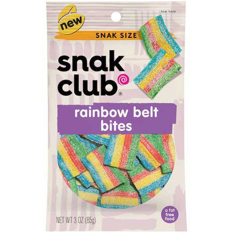 Snak Club Rainbow Belts Bites, 3 Ounce -- 12 per case