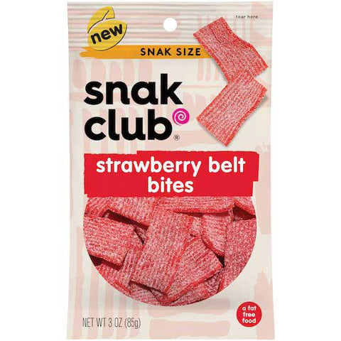 Snak Club Strawberry Belt Bites, 3 Ounce -- 12 per case