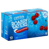 Capri Sun Roarin Waters Wild Cherry Flavored Beverage, 6 Fluid Ounce - 10 per pack -- 4 packs per case.