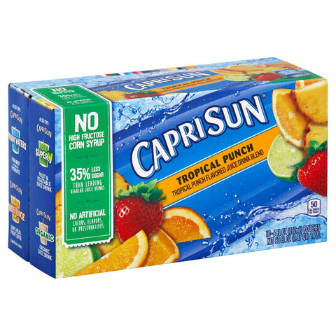 Capri Sun Tropical Punch Soft Juice Drink, 60 Fluid Ounce -- 4 per case.