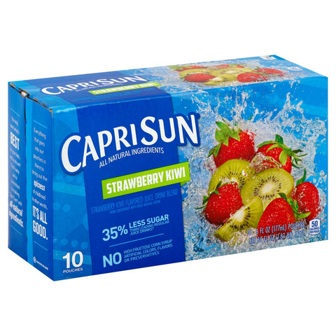 Capri Sun Strawberry Kiwi Soft Juice Drink, 60 Fluid Ounce -- 4 per case.
