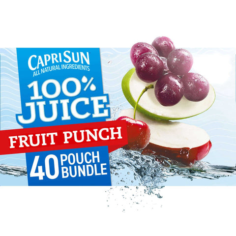 Capri Sun All Natural 100 Percent Fruit Punch Juice, 60 Fluid Ounce -- 4 per case.