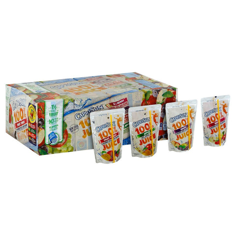 Capri Sun All Natural 100 Percent Juice Variety Pack -- 4 per case.