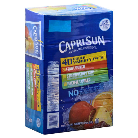 Caprisun Soft Drink Ready To Drink Variety Pack, 1 pouch -- 40 pouch per case.