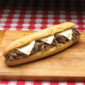 Philly Sensations Shaped and Sliced Lightly Marinated Beef Steaks, 5 Ounce -- 32 per case.