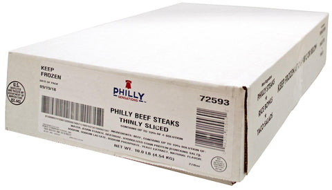 Philly Sensations Raw Philly Beef Steak, 6 Ounce Slices -- 27 per case.