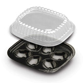 D and W Fine Pack Pet Black 6 Egg Tray with Dome Lid -- 416 per case.