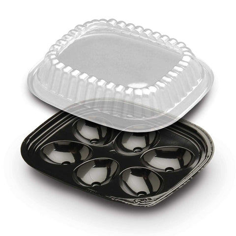 D and W Fine Pack Pet Black 6 Egg Tray with Dome Lid -- 416 per case.