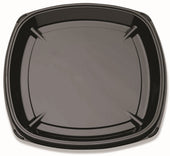 D and W Fine Pack Black Square Cater Tray, 16 inch -- 50 per case