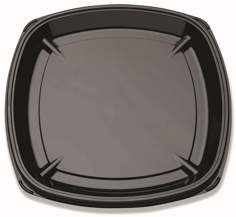 D and W Fine Pack Black Square Cater Tray, 16 inch -- 50 per case