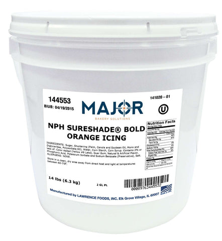 Major Bakery Solutions NPH Sureshade Orange Decocremes Icing, 14 Pound