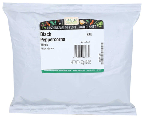 Frontier Herb Black Whole Peppercorn, 16 Ounce -- 6 per case